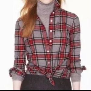 J.Crew Boy Fit Tartan Plaid Button Shirt Size 2
